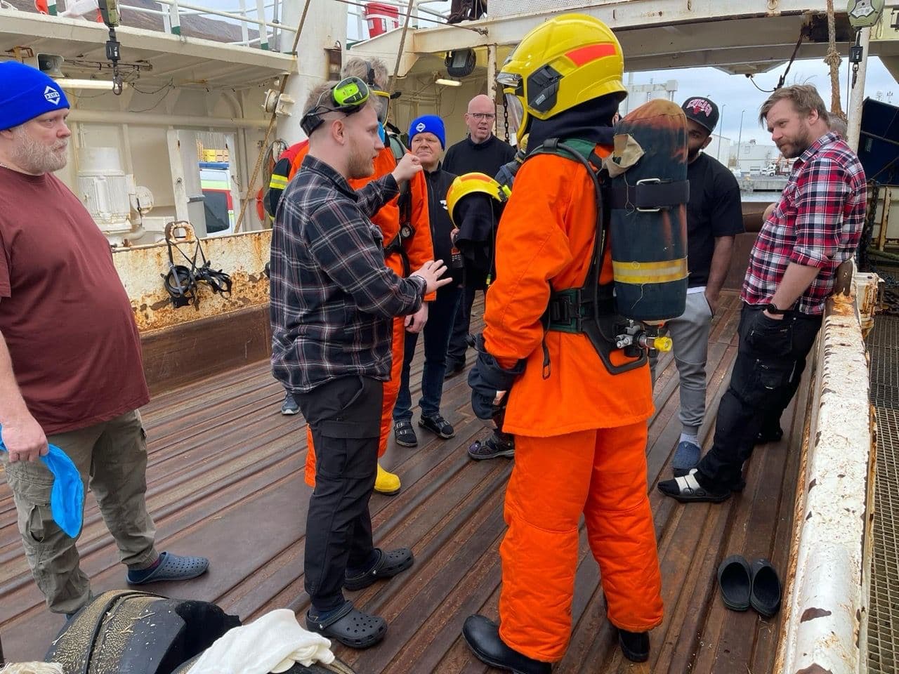 Hoffell and Ljósafell held a fire drill with the fire brigade